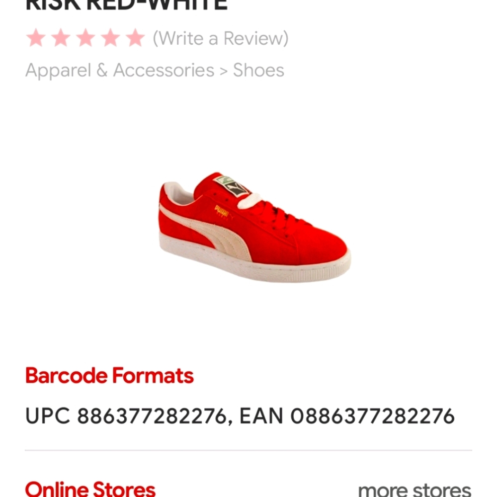 Red Puma shoe